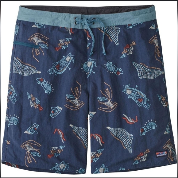 Patagonia Wavefarer Board Shorts Waist 36 Blue - Picture 1 of 9